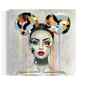 obraz abstrakcja,obraz do doku, obraz do salonu, japandi, obraz kobieta, obraz kolorowy, obraz twarz kobiety