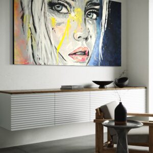 obraz do domu, obraz do salonu, duży obraz, japandi, obraz twarz kobiety, obraz twarz dziewczyny