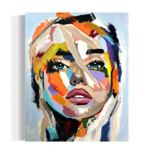 0braz do domu, obraz do salonu, kolorowy obraz, obraz twarz kobiety, obraz kobieta, japandi, sztuka współczesna