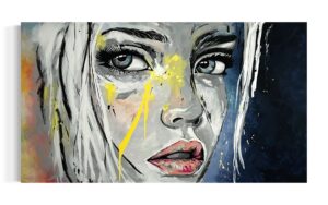 obraz do domu, obraz do salonu, duży obraz, japandi, obraz twarz kobiety, obraz twarz dziewczyny